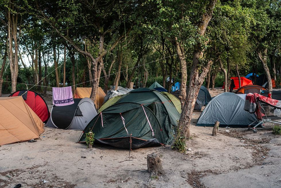 Loon Plage makeshift camp