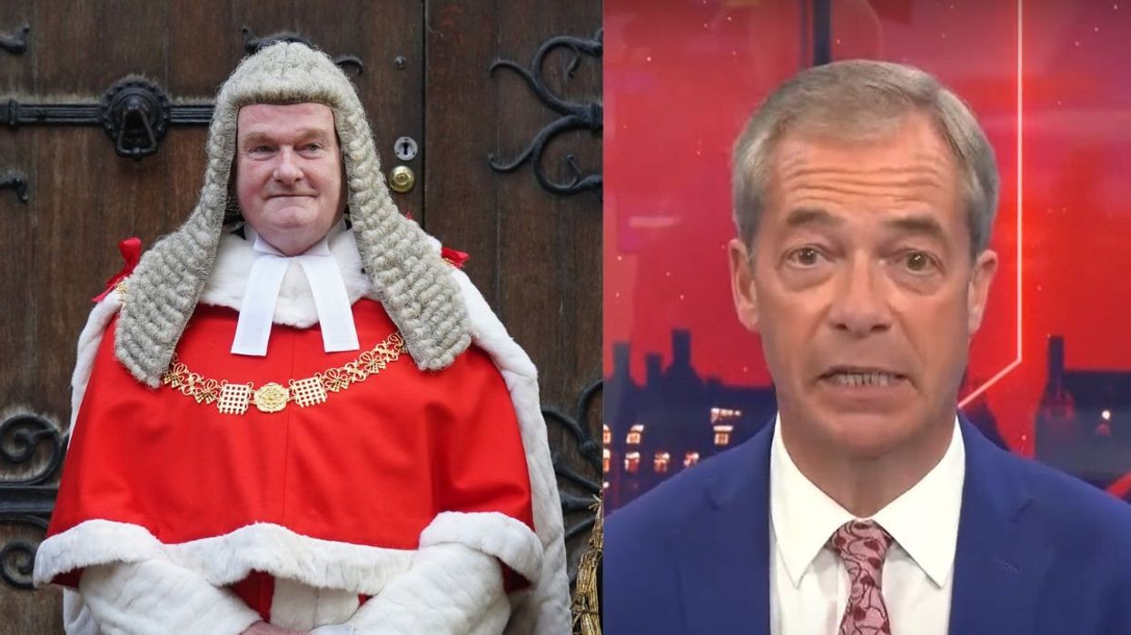 Lord Chief Justice Lord Burnett (left) and Nigel Farage (right)