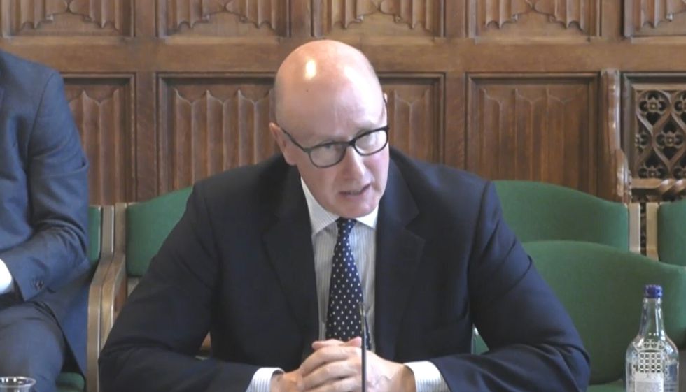 Lord Geidt, Boris Johnson's adviser on ministerial interests giving evidence to the Commons Public Administration and Constitutional Affairs Committee in London, on the subject of the Independent Adviser on Ministers' Interest.