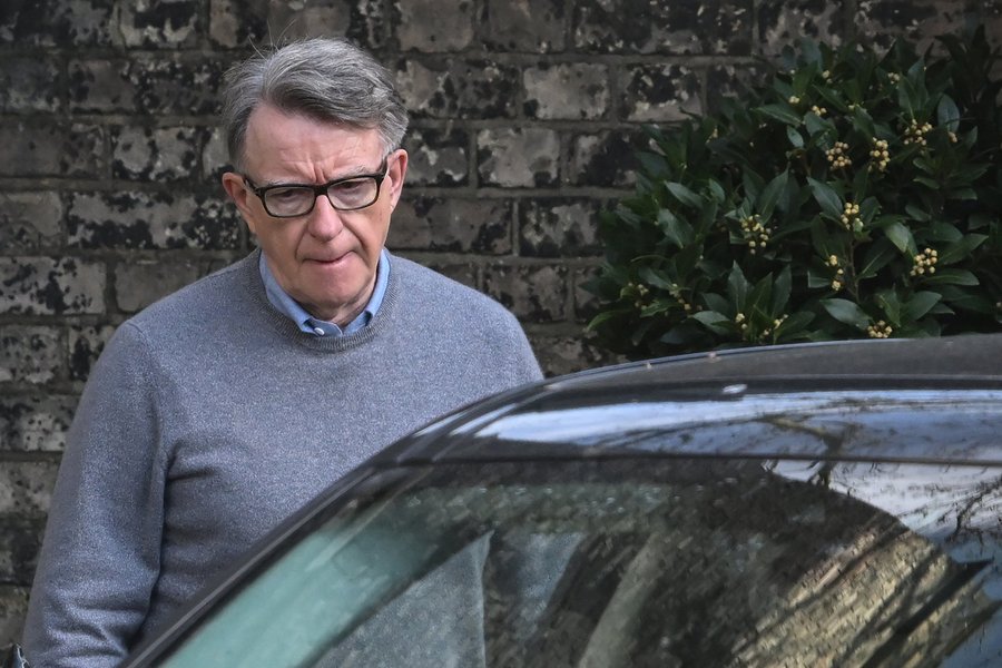 Lord Peter Mandelson pictured getting into his car
