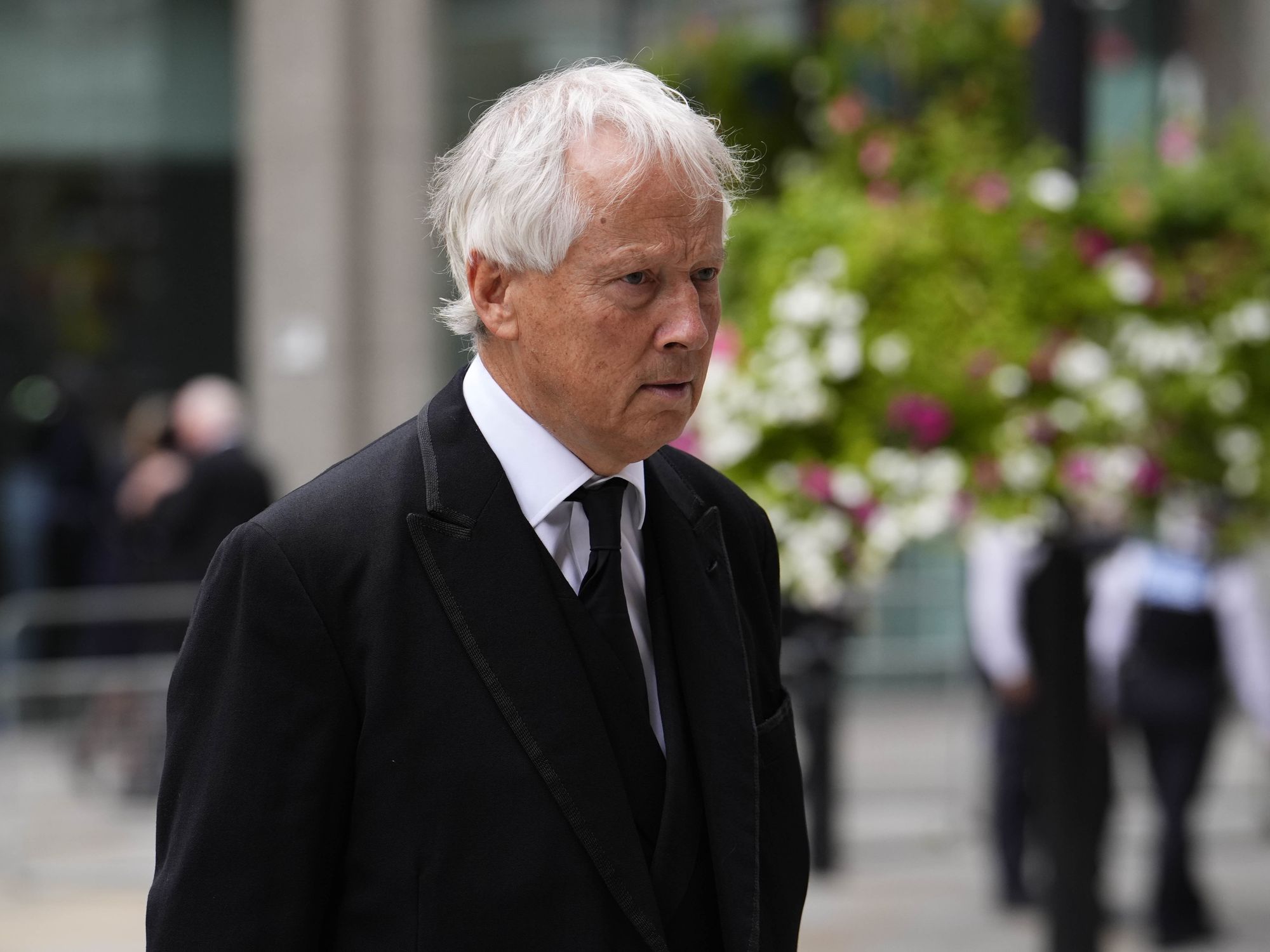 Lord Peter Rosslyn at the Duchess of Kent's funeral