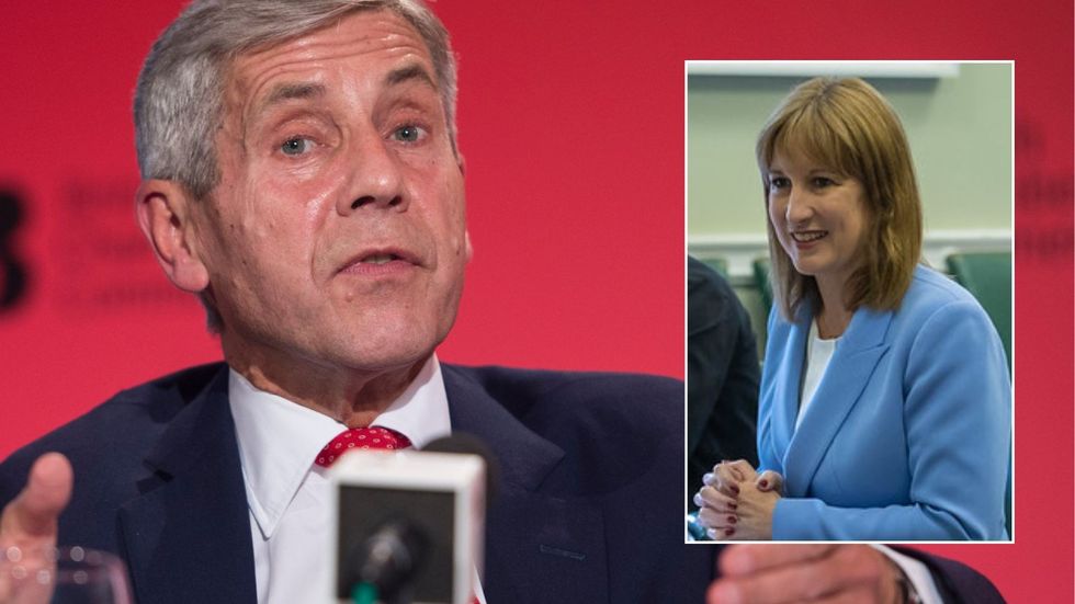 Lord Stuart Rose in 2016 and Rachel Reeves during recent Treasury event