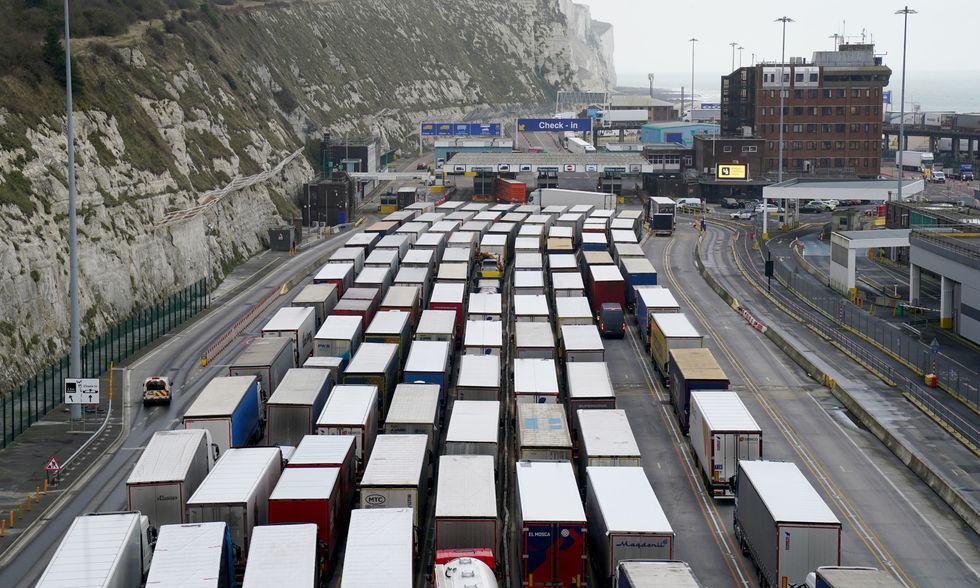 Lorries on the road