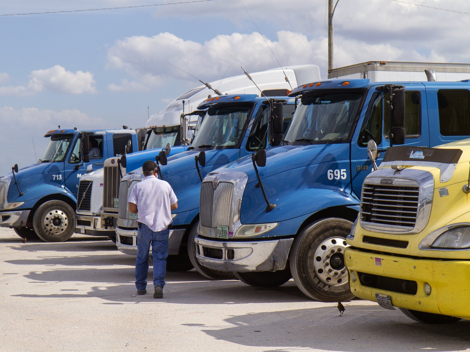 Lorries parked in the United States