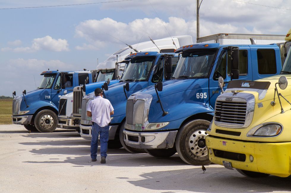 Lorries parked in the United States