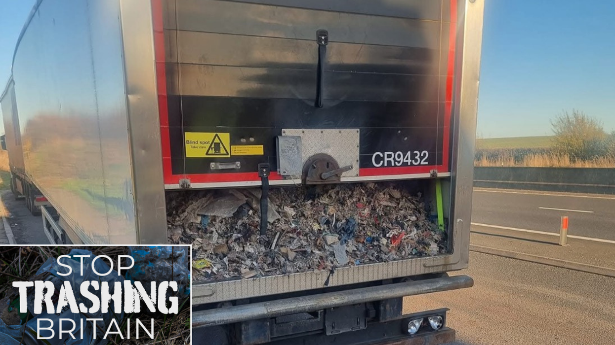 Lorry filled with trash