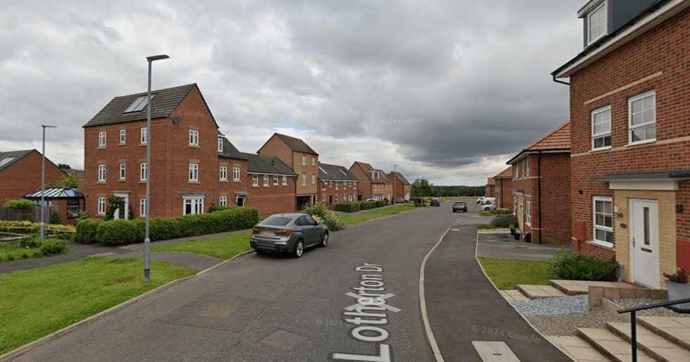 Lotherton Drive in Spennymoor, south Durham, where the incident took place