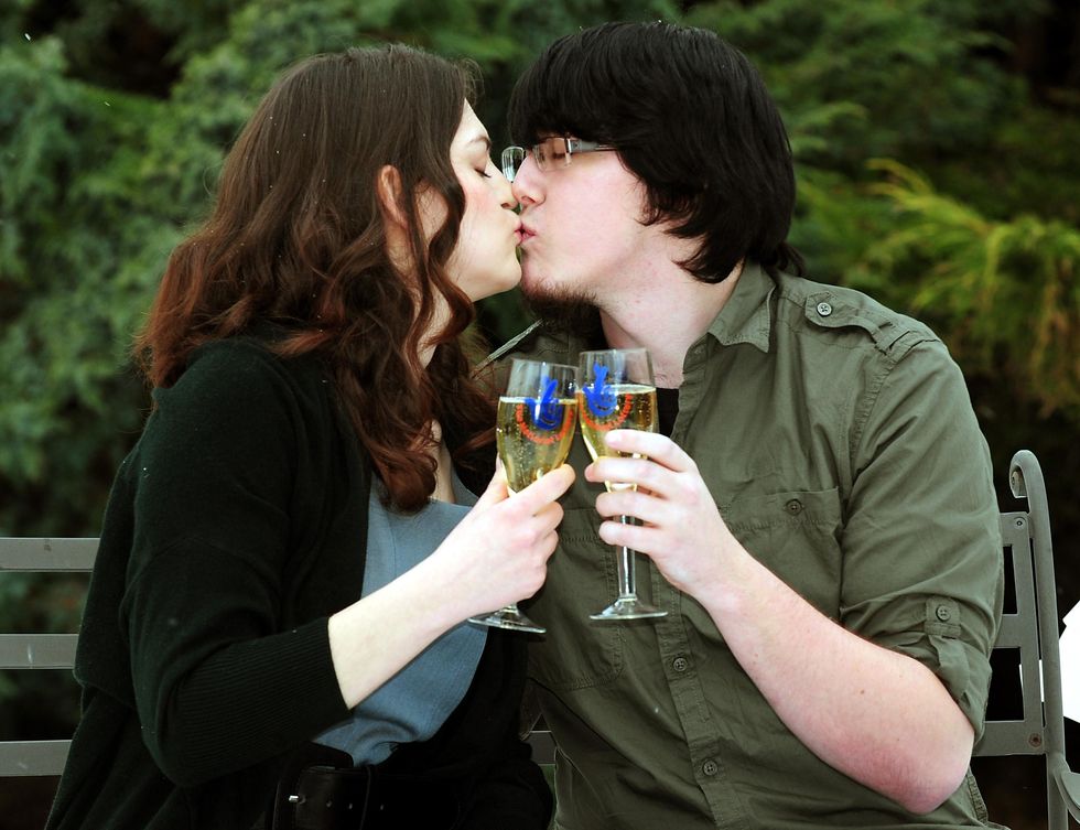 Lottery winners Matt Topham and Cassey Carrington both 22 celebrate winning