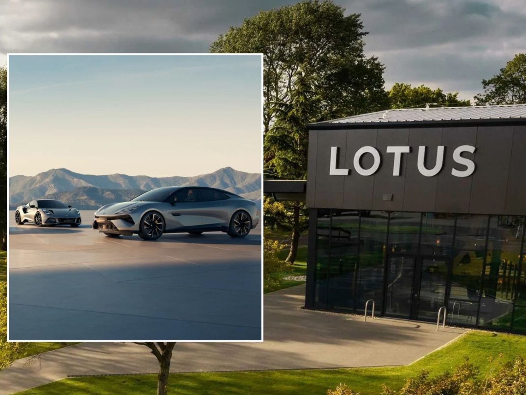 Lotus model range and its HQ in Hethel