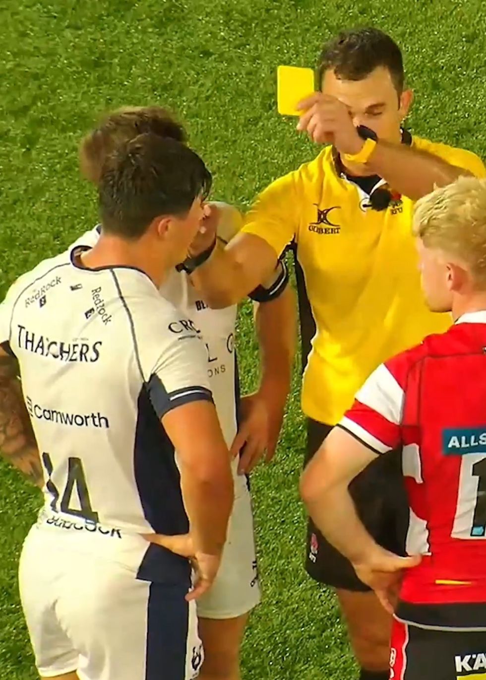 Louis Rees-Zammit was sin-binned for his part in a fight that broke out between the two sides
