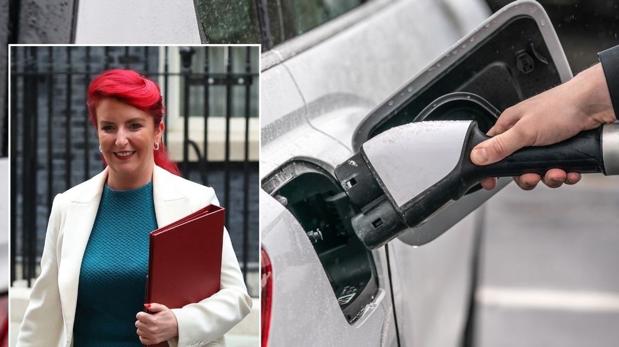 Louise Haigh MP and an electric car charger