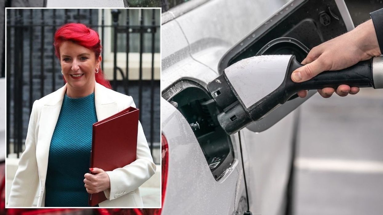 Louise Haigh MP and an electric car charger