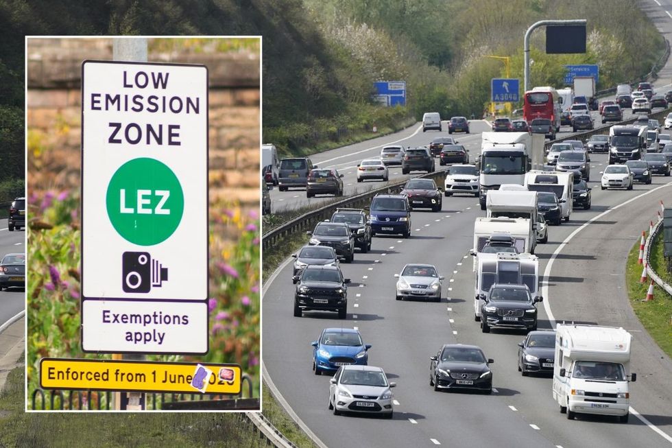 Low Emission Zone and a busy motorway