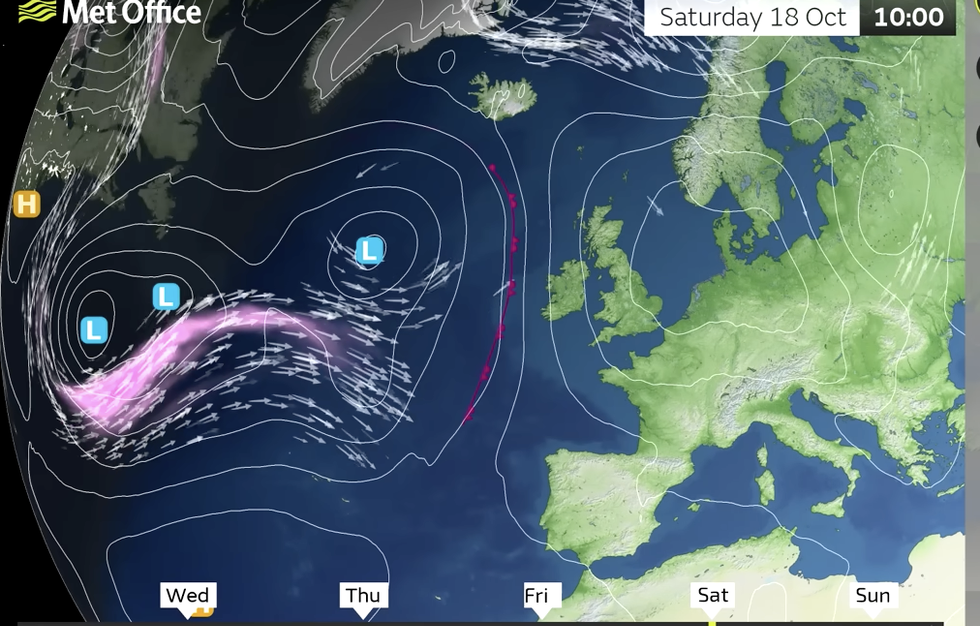 Low pressure storms in from the west