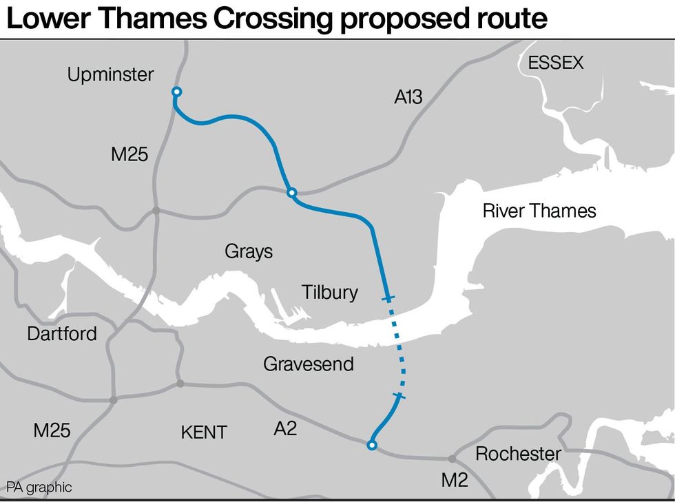 Lower Thames Crossing proposed route