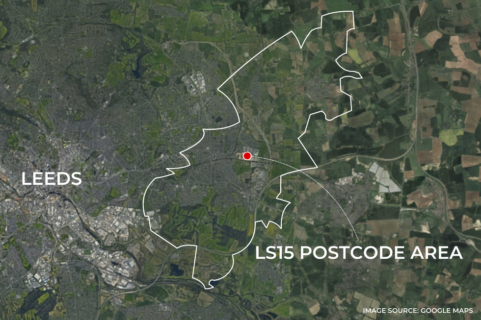 LS15 postcode map