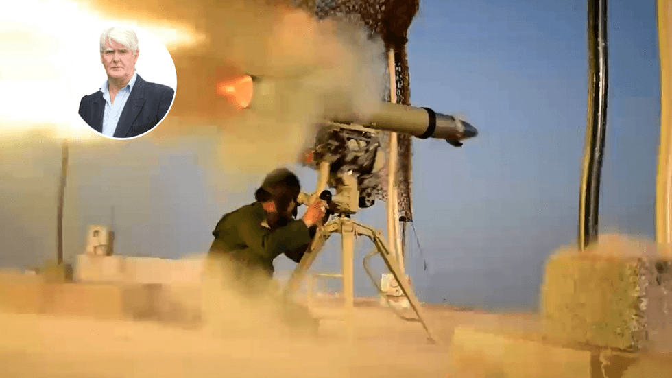 Lt Col Stuart Crawford (left), Iranian missile test in the Strait of Hormuz