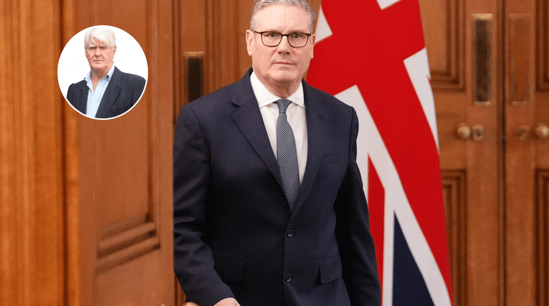 Lt Col Stuart Crawford (left), Keir Starmer (right)