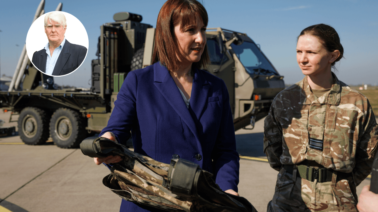 Lt Col Stuart Crawford (left), Rachel Reeves (right)