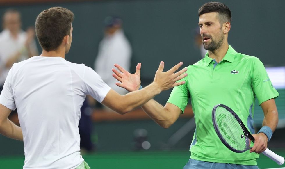 Luca Nardi and Novak Djokovic