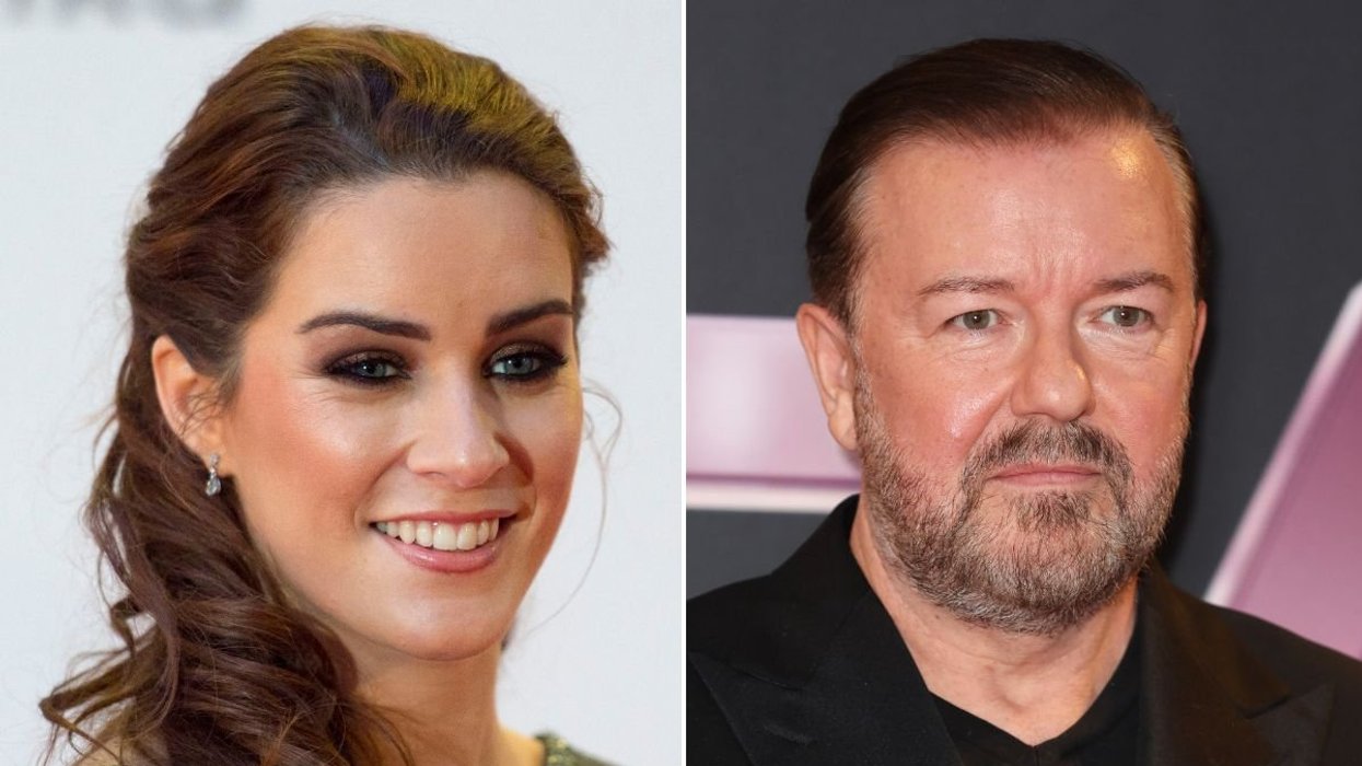 Lucie Jones and Ricky Gervais