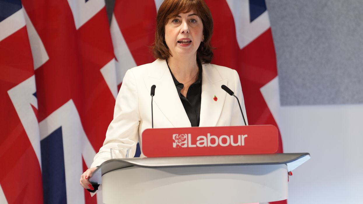 Lucy Powell giving acceptance speech after winning deputy leadership