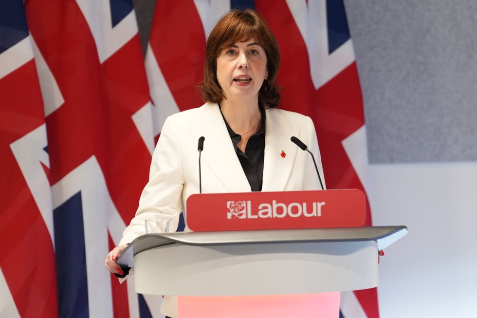 Lucy Powell giving acceptance speech after winning deputy leadership
