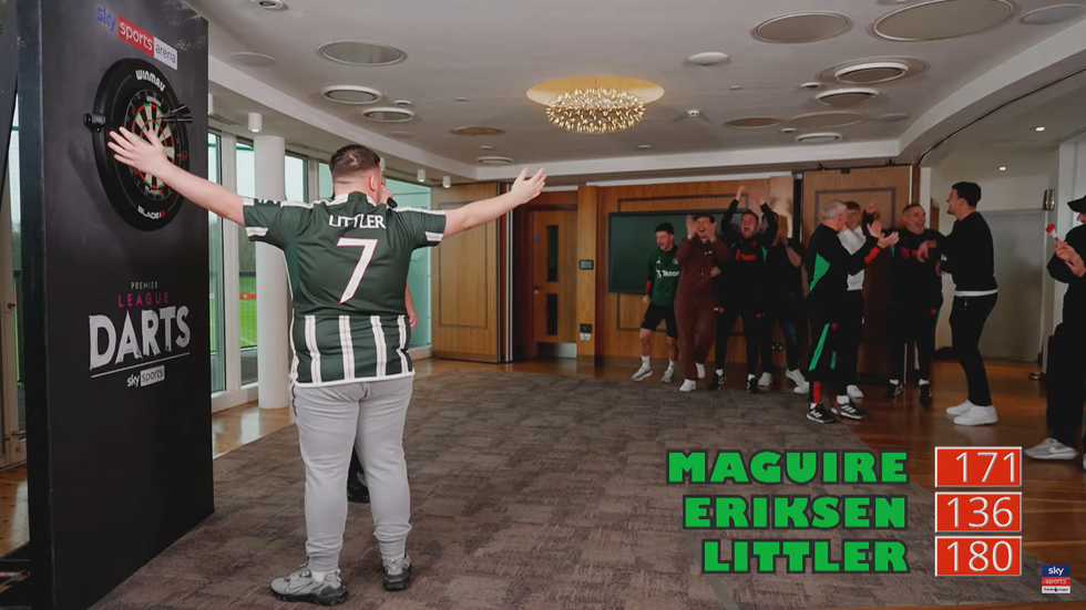 Luke Littler and Man Utd squad