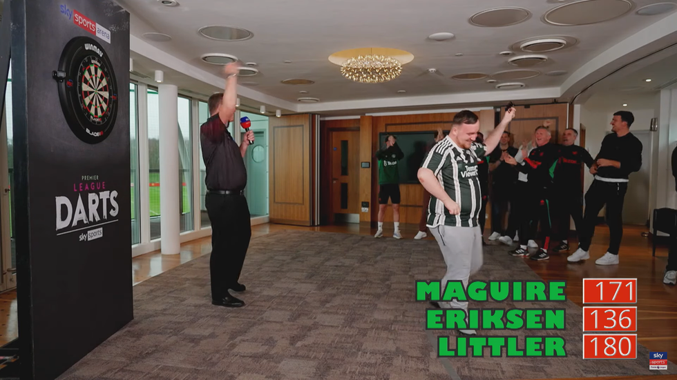 Luke Littler and Man Utd squad