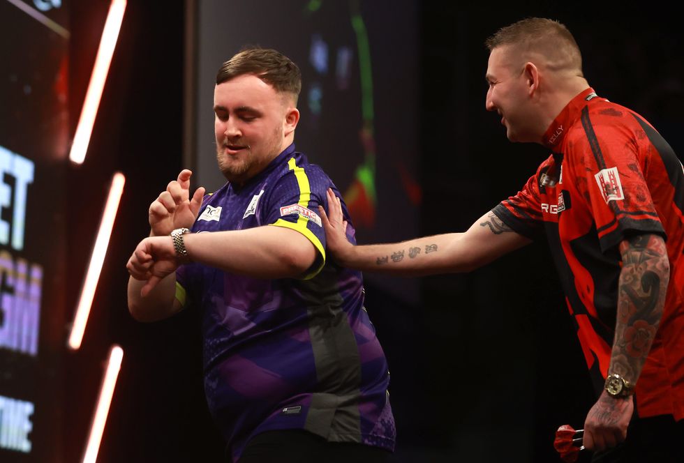 Luke Littler and Nathan Aspinall shared a nice moment on stage after the final