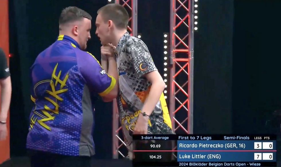 Luke Littler and Ricardo Pietreczko