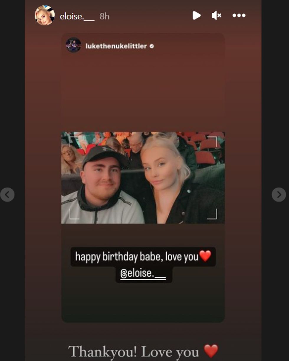 Luke Littler Eloise Milburn