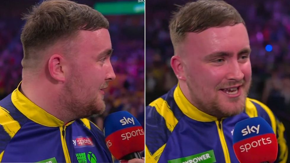 Luke Littler fired back at jeering supporters after securing his spot in the World Championship quarter-finals on Monday evening