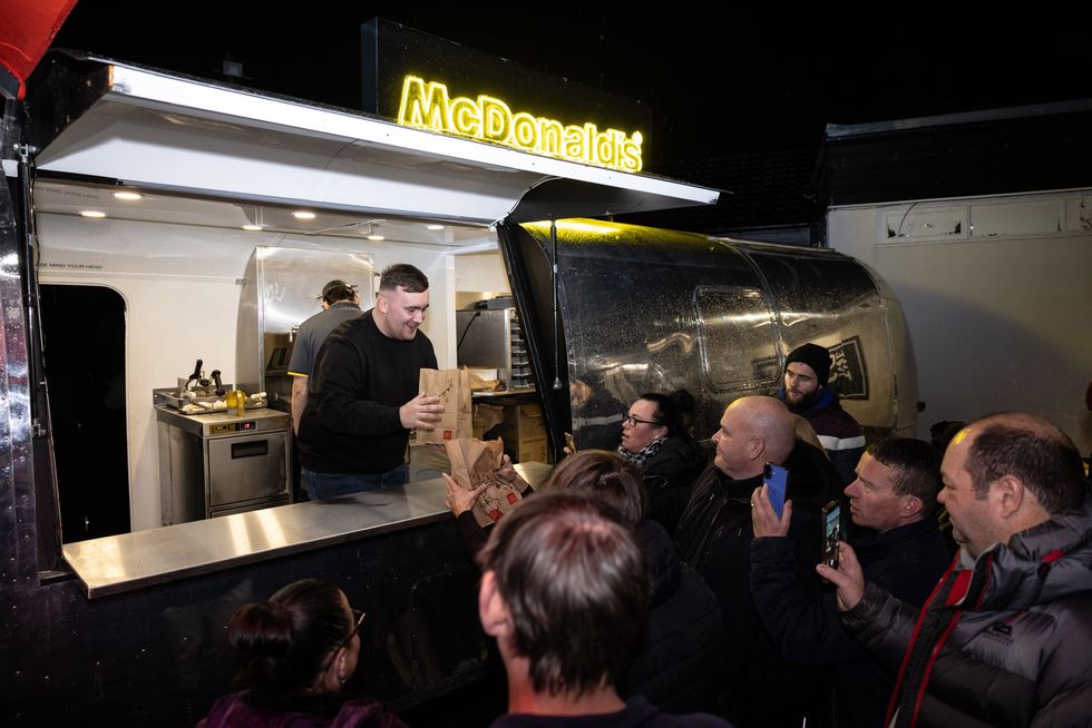 Luke Littler hands out new McDonald\u2019s burger