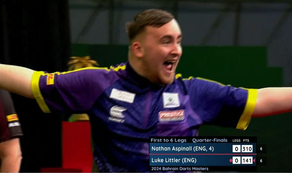 Luke Littler hit a nine-dart finish against Nathan Aspinall
