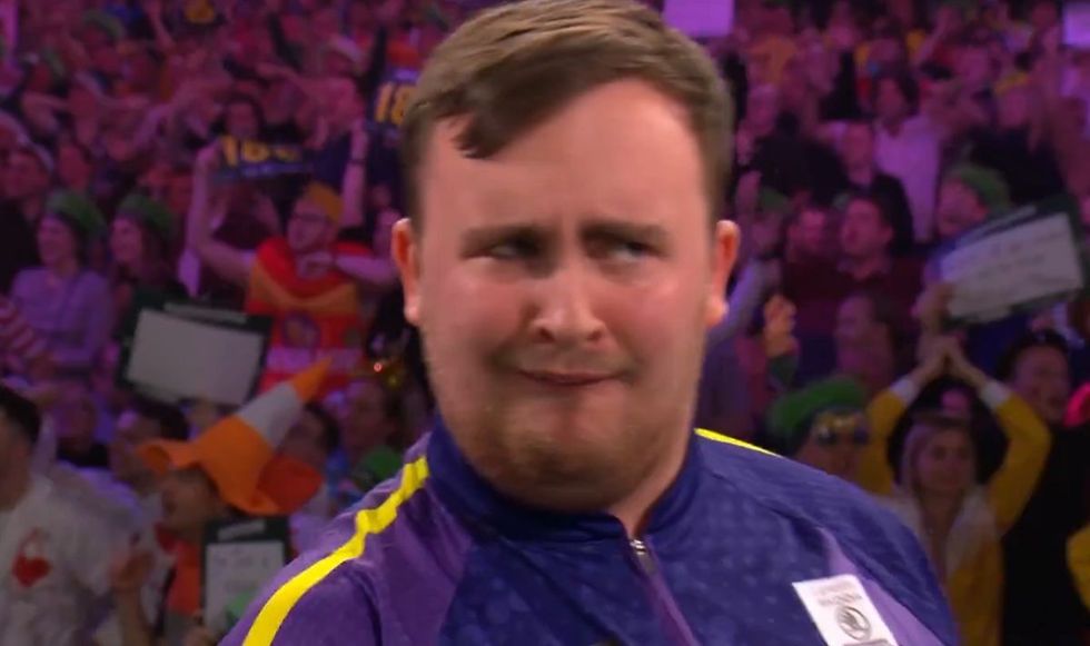 Luke Littler made a face after his final dart missed