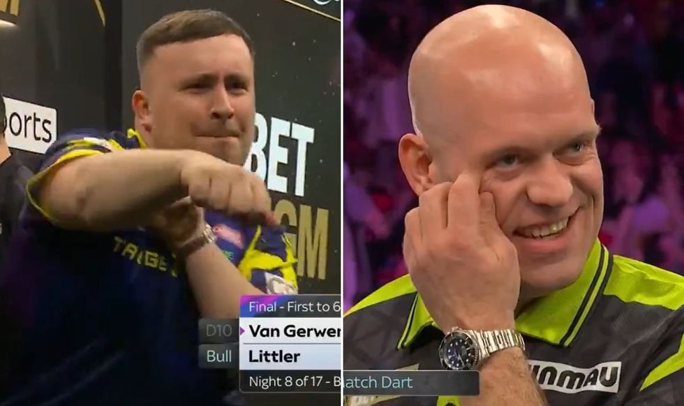 Luke Littler pinned two back-to-back Big Fishes to beat Michael van Gerwen