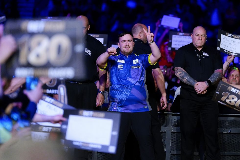 Luke Littler played up the crowd in Liverpool