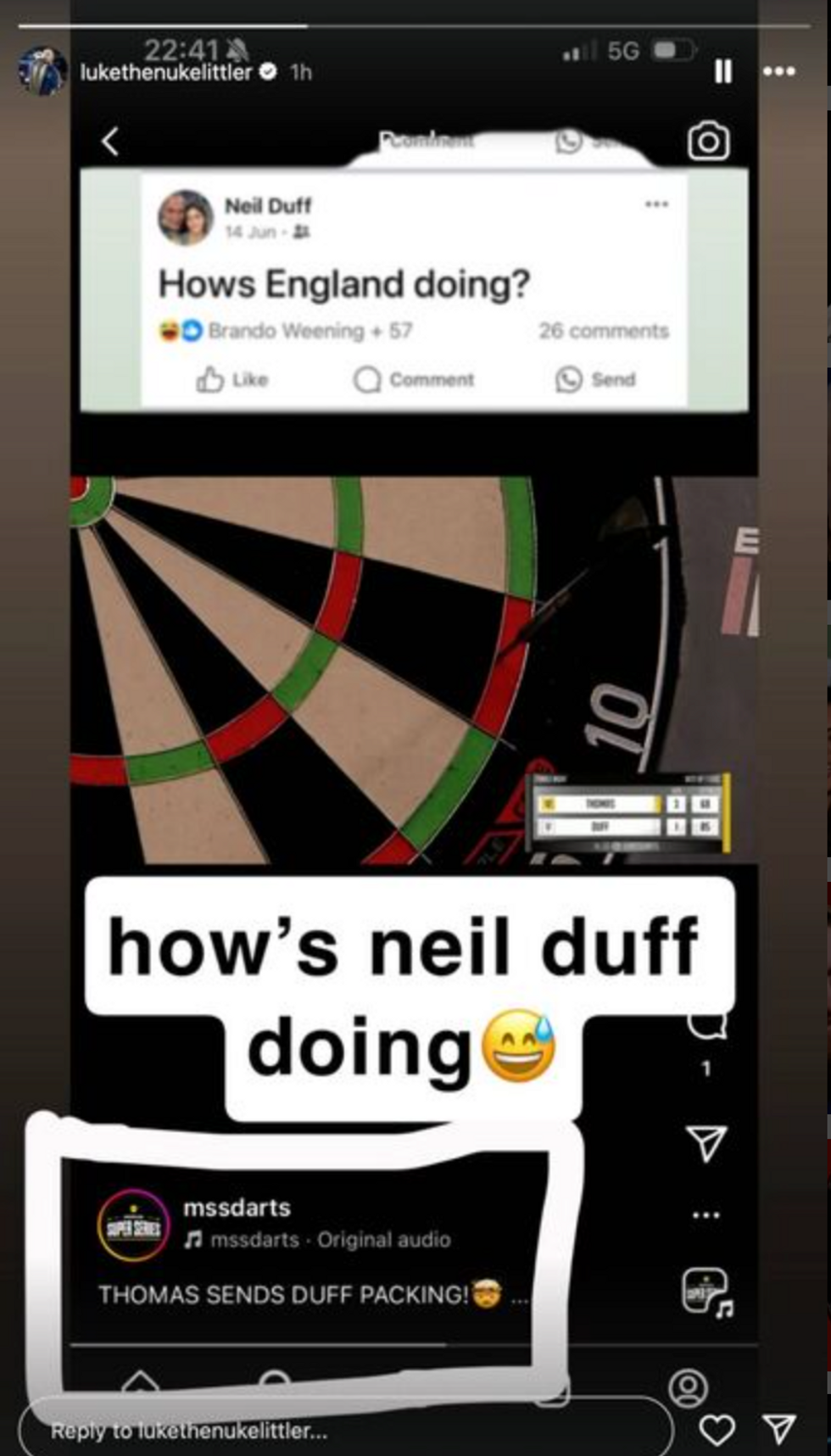 Luke Littler's instagram