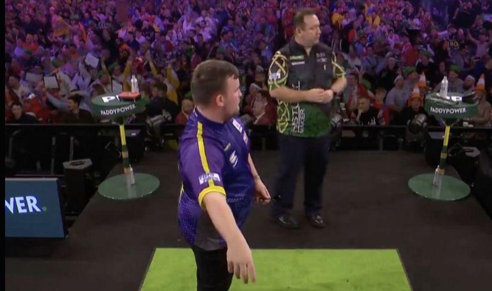 Luke Littler stopped after hitting two triple-20s