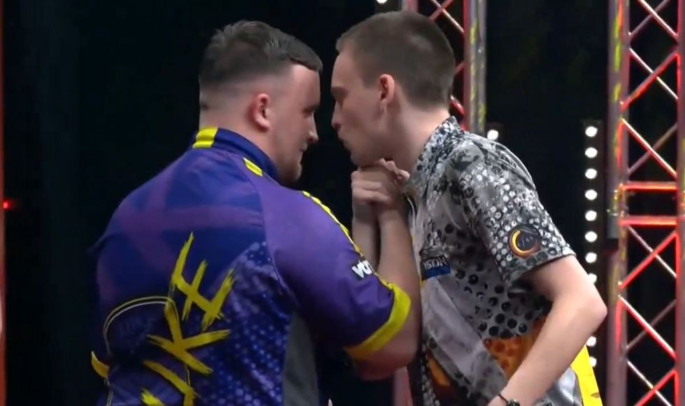 Luke Littler was confronted by Ricardo Pietreczko