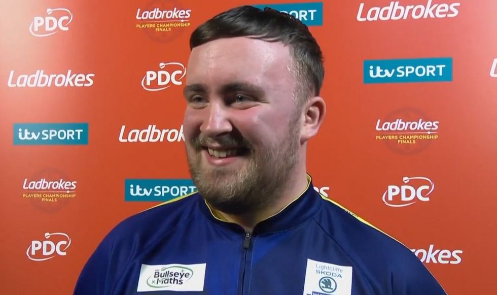Luke Littler was in high spirits after his win