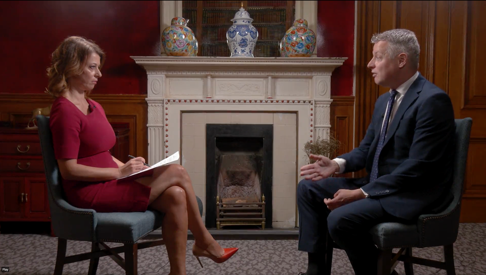 Luke Pollard talking to Gloria De Piero