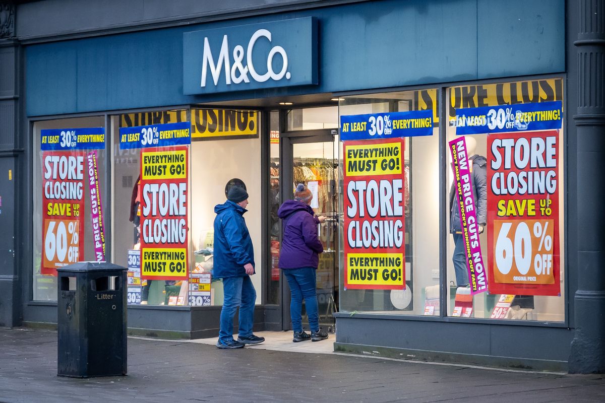 M&Co store closing signs last year 