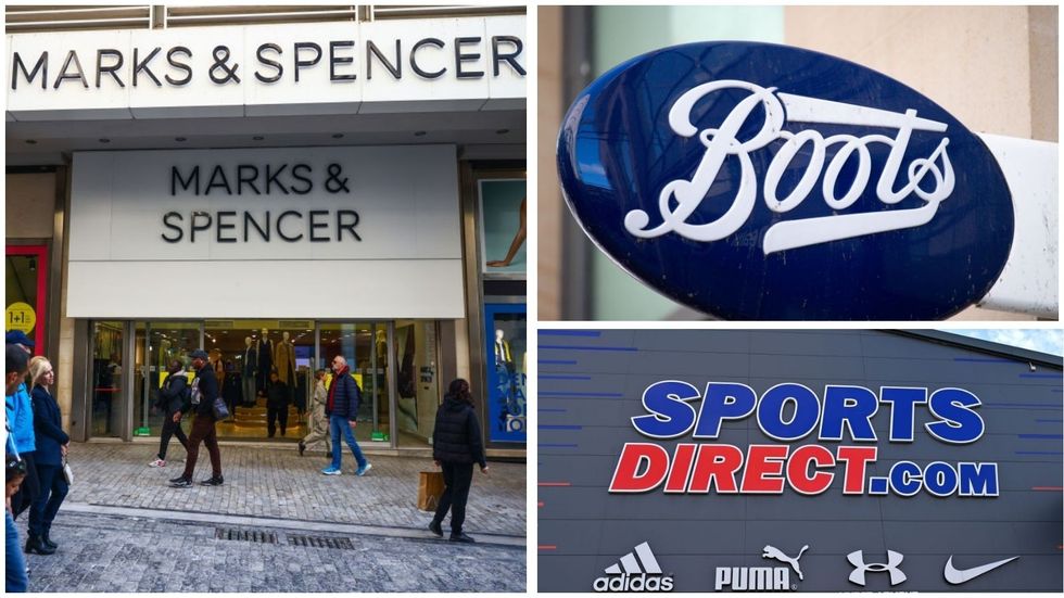 M&S, Boots and Sports Direct