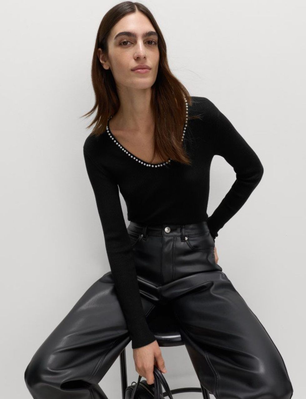 M&S Embellished Scoop Neck Knitted Top