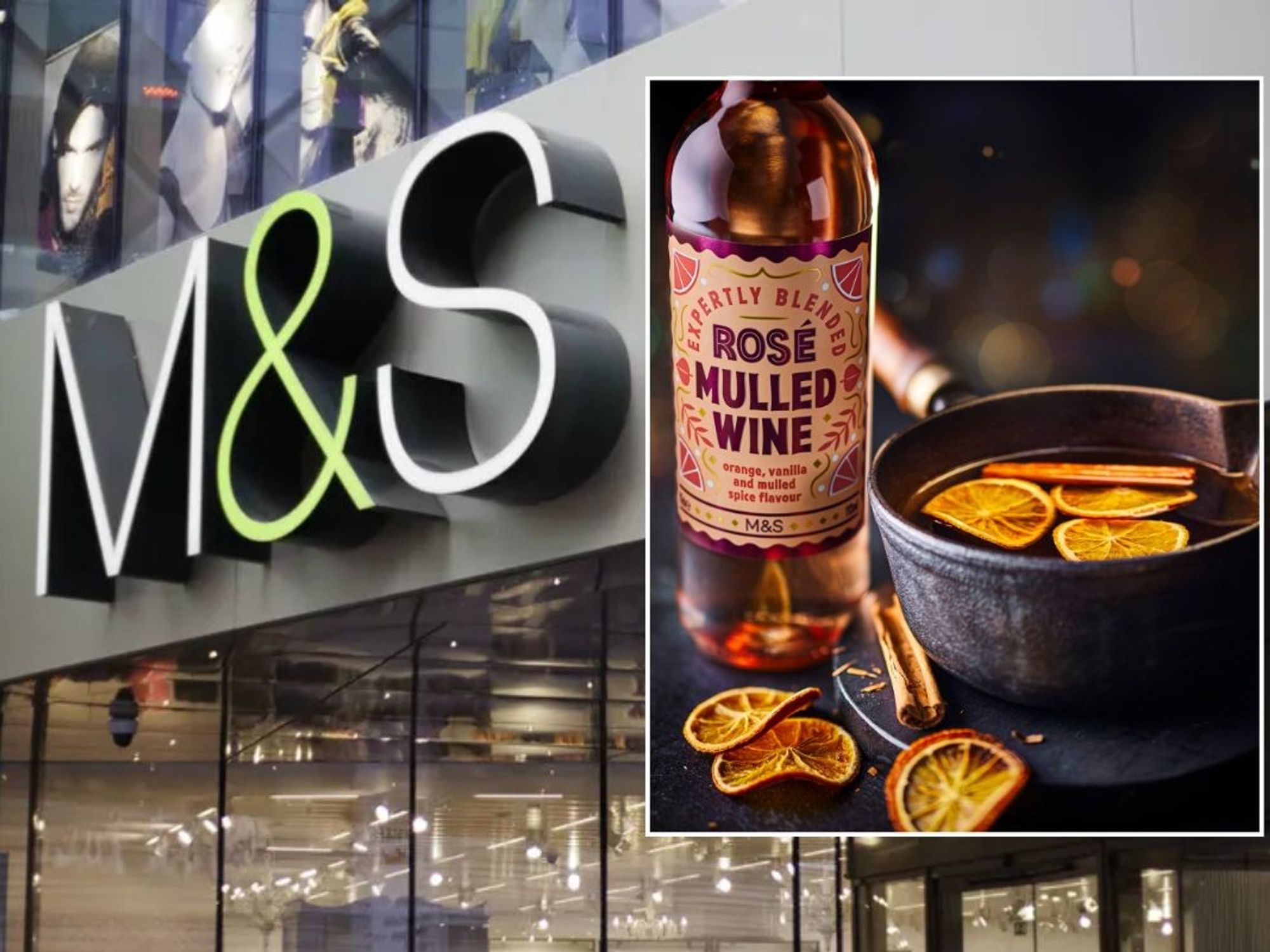 M&S sign / Rosé Mulled Wine