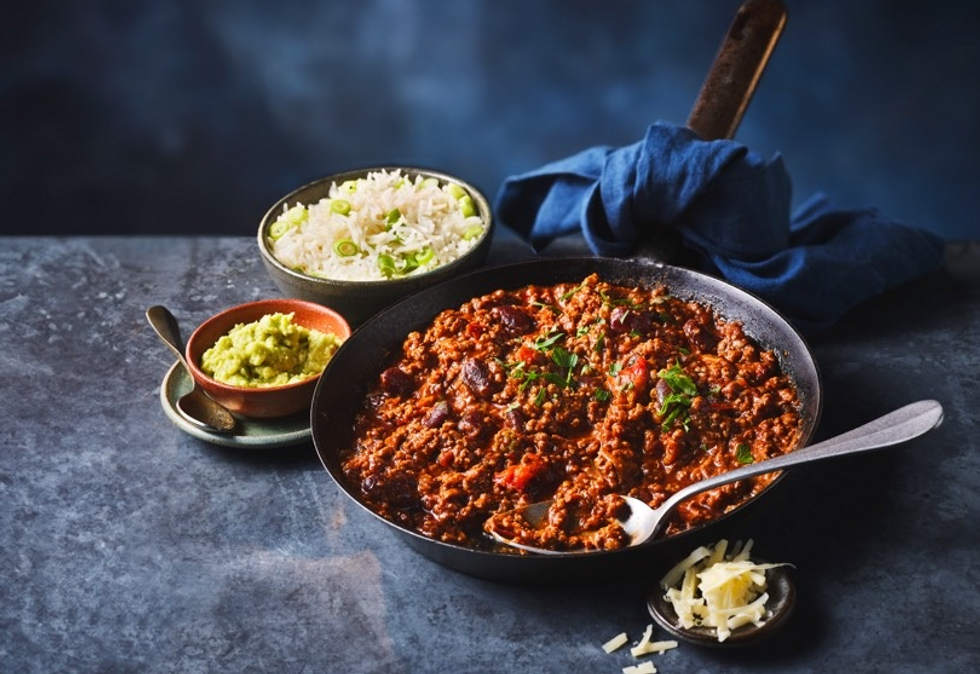 M&S Slow Cooked beef chilli and sides