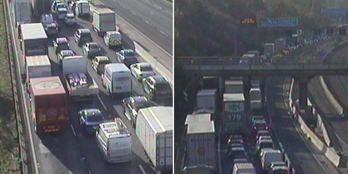 NextImg:M1 chaos: Huge vehicle fire on motorway near Luton Airport has caused severe delays this morning