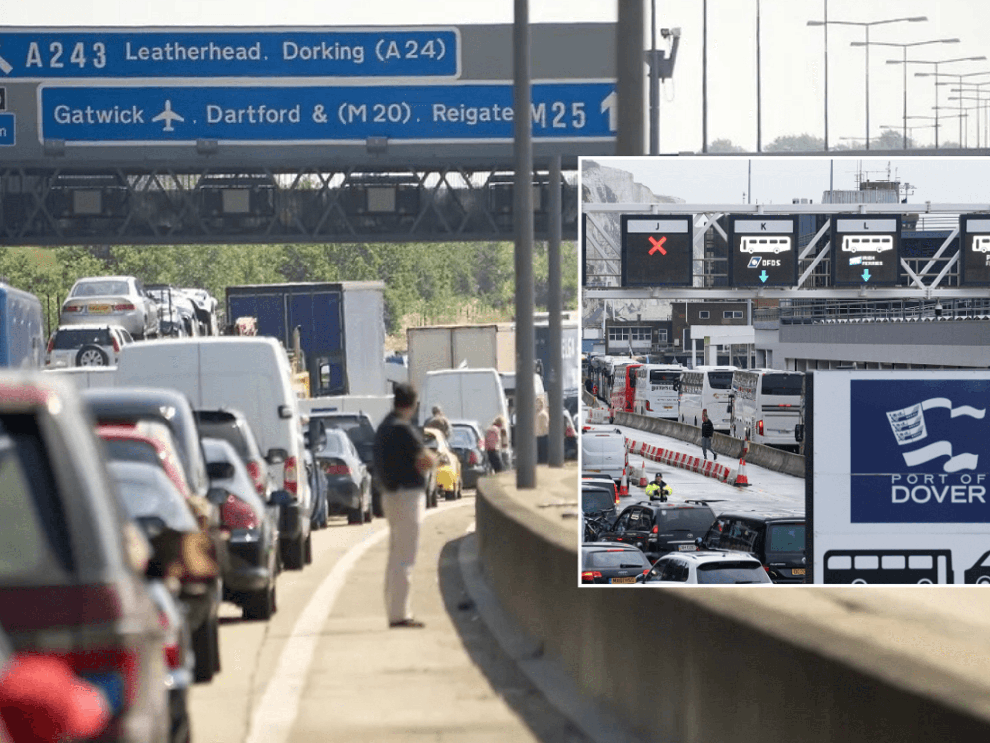 M25 and traffic near Dover